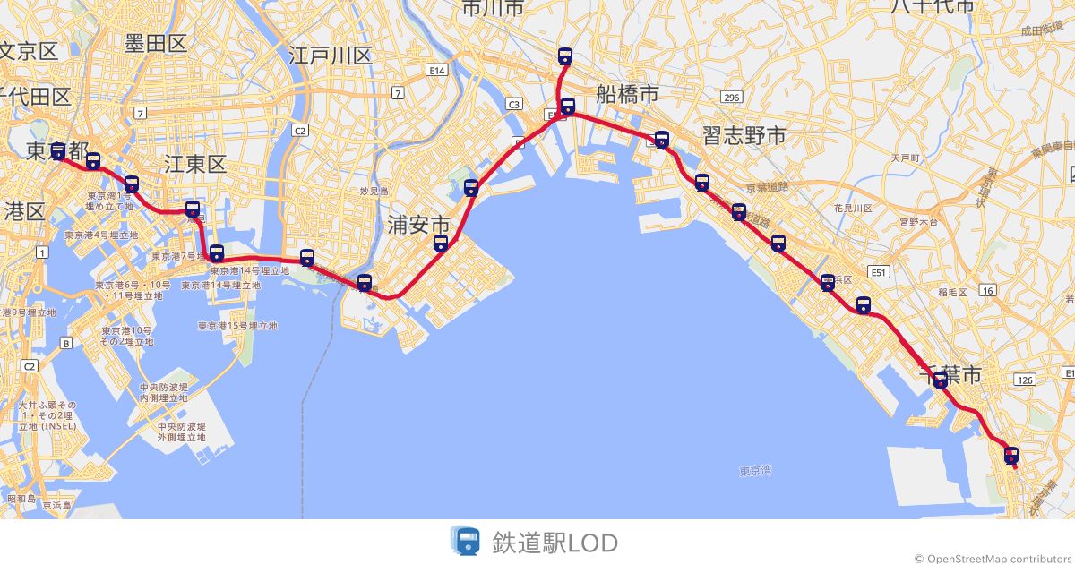 東日本旅客鉄道 京葉線 - 鉄道駅LOD